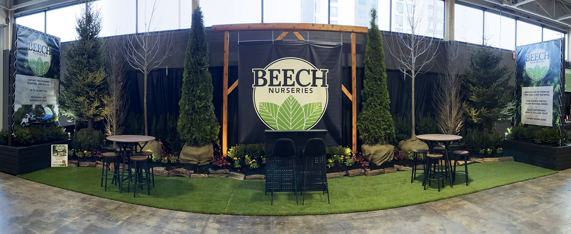 Showcase of Lindsay's design work at a trade show booth